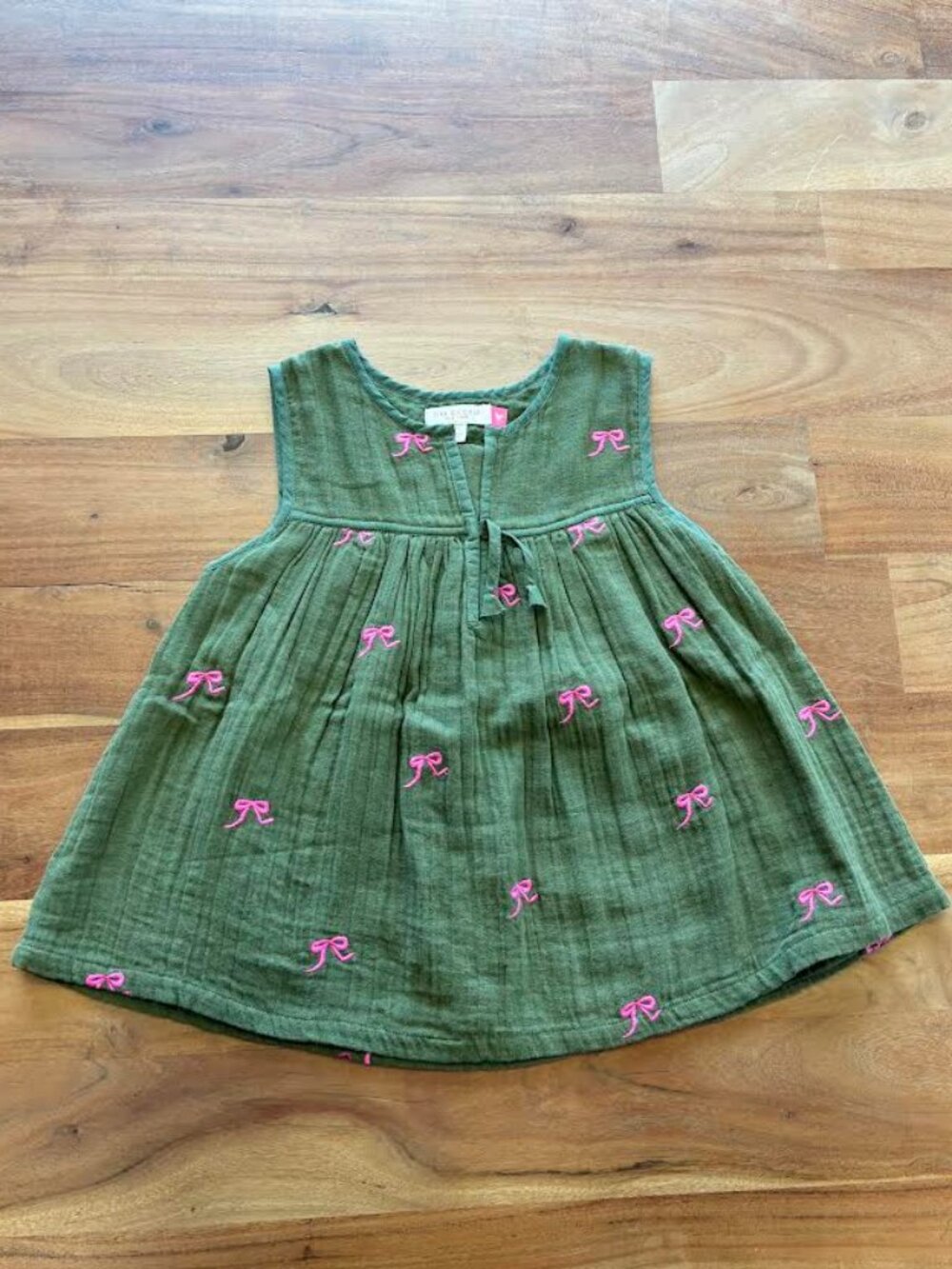 Pink Chicken- Girls Jade Top - Olive Bows